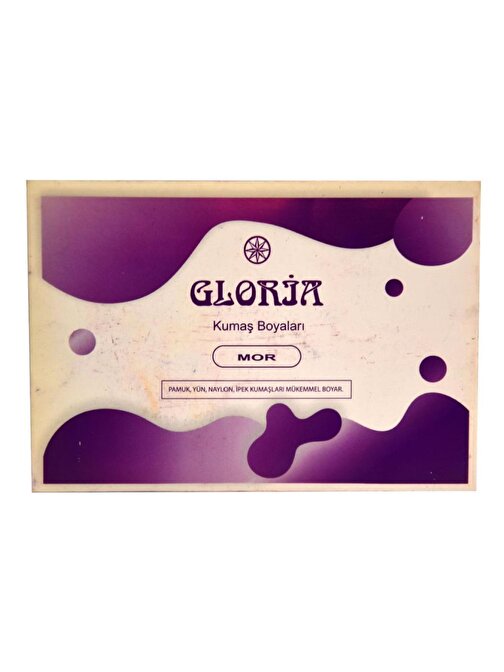 Gloria Mor Renk Pamuk Yün Naylon İpek Kumaş Boyası 10GR Paket