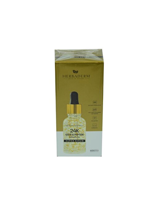 Herbaderm 24K Gold Peptide Super Serum 24K Altın Yüz Serumu 30ML