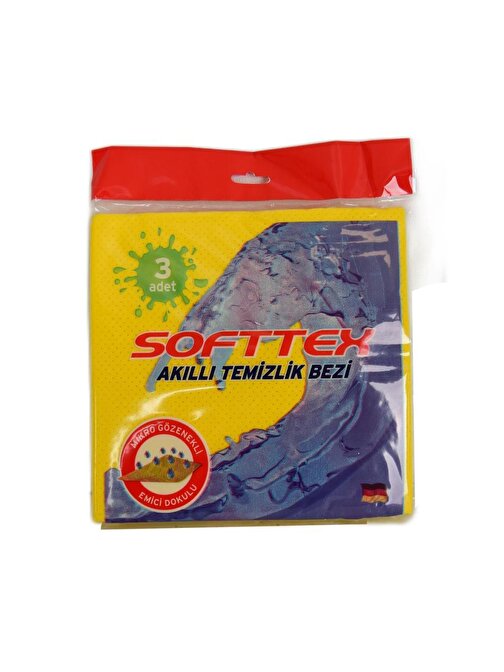 Softtex Akıllı Temizlik Bezi Mikro Gözenekli Emici Dokulu 3 Adet