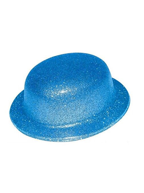 Himarry Mavi Renk Simli Melon Yuvarlak Parti Şapkası 24x26 cm