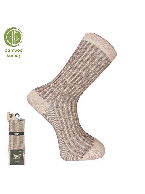 Pro Çorap Gence Bambu Erkek Çorabı Krem (17101-R7)