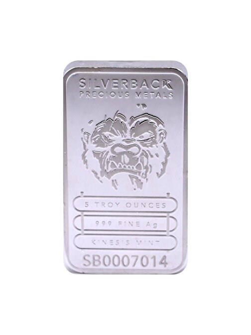 Gorilla 5 Ons 155,5 Gram Külçe Gümüş (999.0)