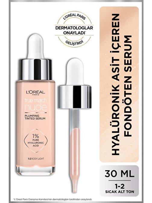 L'Oreal Paris True Match Nude Fondöten Serum 1-2 Rosy Light