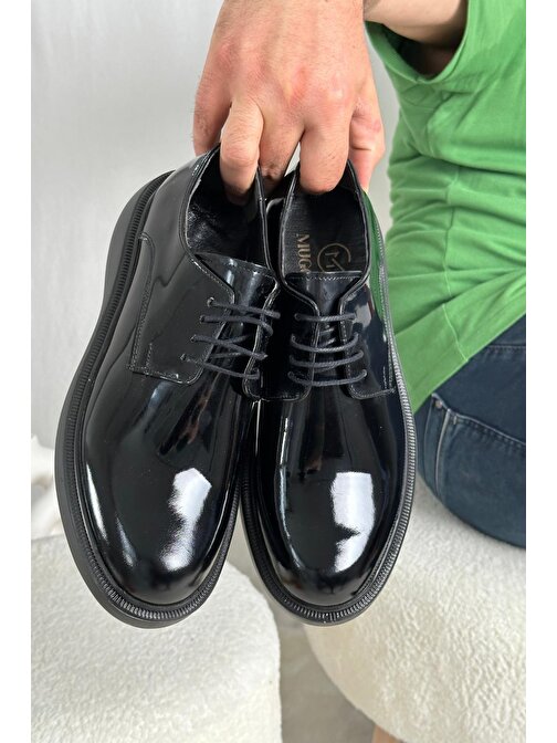 Muggo SMİTH Garantili Günlük Klasik Hakiki Deri Casual Rahat Ortopedik Kalın Taban Erkek Ayakkabı