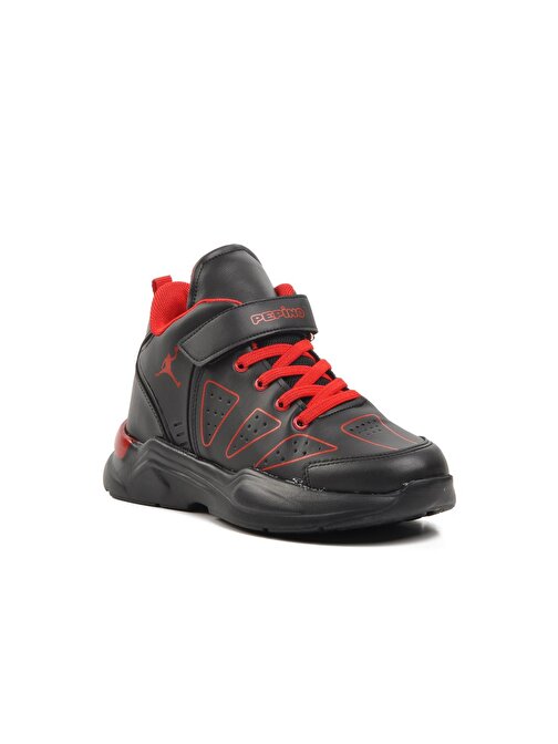 Pepino 1522-F Siyah-Kırmızı Cırtlı Çocuk Basketbol Ayakkabısı