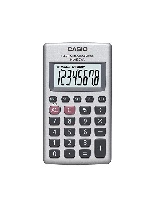 Casio HL-820VA-W 8 Hane Beyaz Cep Tipi Hesap Makinesi