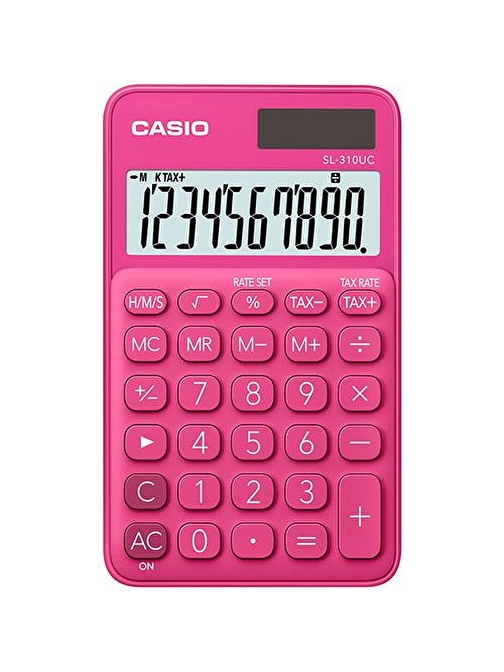 Casio SL-310UC-RD Cep Tipi 10 Hane Koyu Pembe Hesap Makinesi