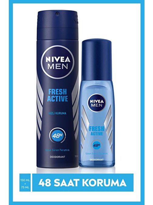 Nivea Pump Sprey Fresh Erkek + Nivea Erkek Sprey Deodorant 150 Ml
