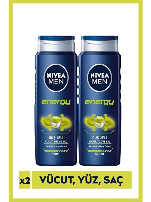 Nivea Men Energy Erkek Duş Jeli 500 ml x2