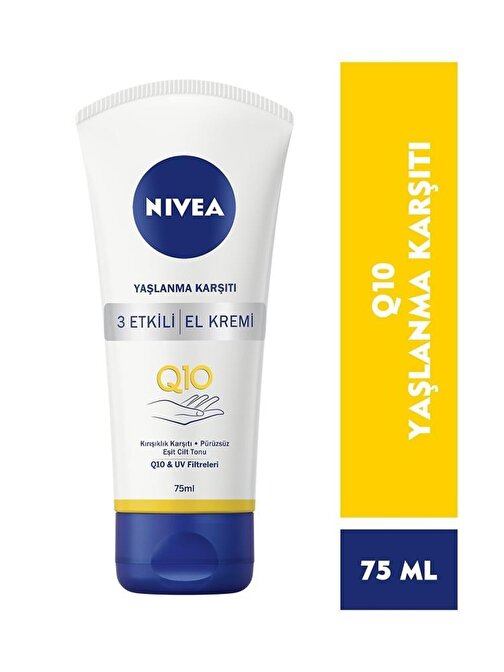 Q10 Yaşlanma Karşıtı 3 Etkili El Kremi 75 ml