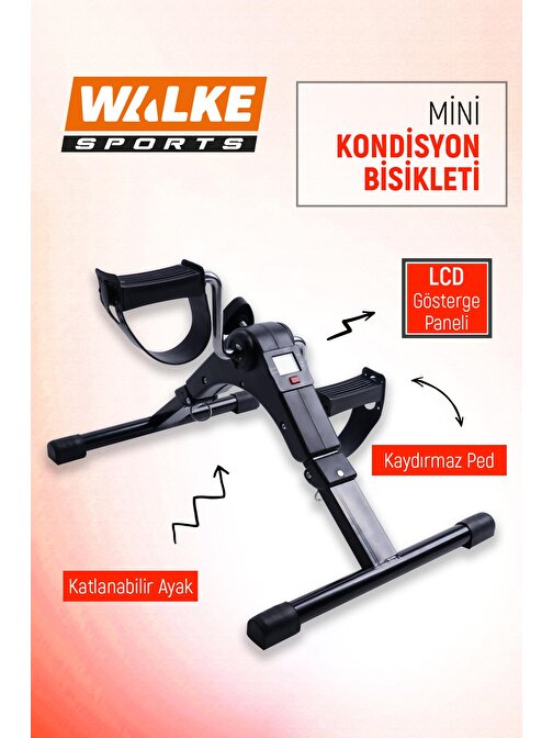 Walke Mini Kondisyon Bisikleti El Ayak Bisikleti Göstergeli Portatif Mini Bike