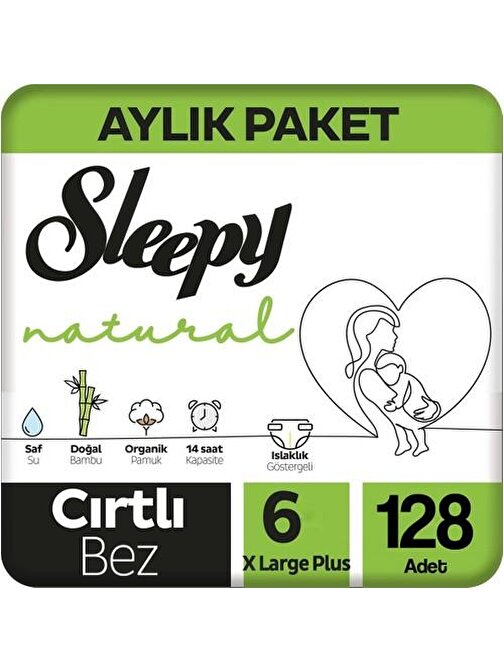 Sleepy Natural Bebek Bezi XL 6 No 64 lü x 2 Adet