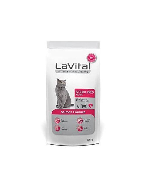 Lavital Sterilised Somon Balıklı Kısırlaştırılmış Kuru Kedi Mamasi 12 Kg