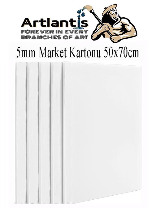Maket Kartonu Beyaz Fotoblok 5 mm 50x70 cm 5 Adet Hobi Sanat Okul Köpüklü Straforlu Maket Kartonu