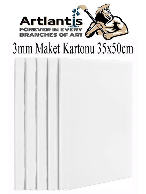 Maket Kartonu Beyaz Fotoblok 3 mm 35x50 cm 5 Adet Hobi Sanat Okul Köpüklü Straforlu Maket Kartonu