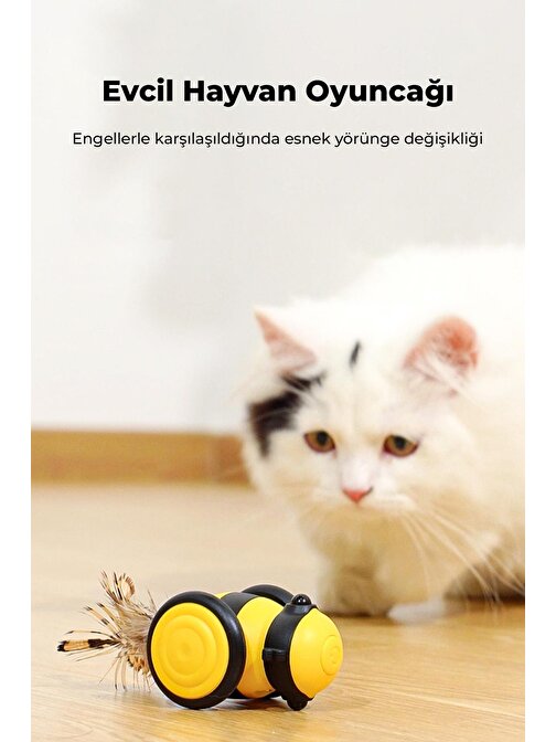 Hareketli Kedi Oyuncağı Sarı