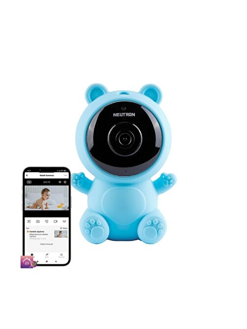 Ninni Söyleyen Gece Görüşlü Ip Wifi Bebek Izleme Kamerası Mavi - App Ile Kontrol