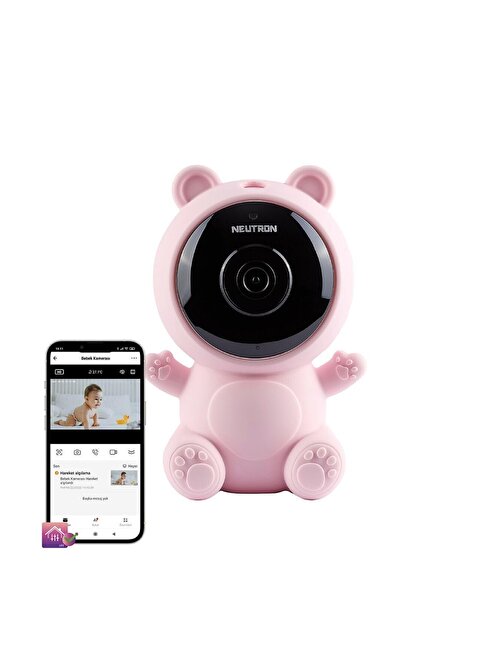 Ninni Söyleyen Gece Görüşlü Ip Wifi Bebek Izleme Kamerası Pembe - App Ile Kontrol