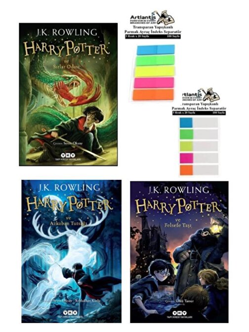 Harry Potter Felsefe Taşı Sırlar Odası ve Azkaban Tutsağı Transparan Kitap Ayraç 2 Paket Hary Poter