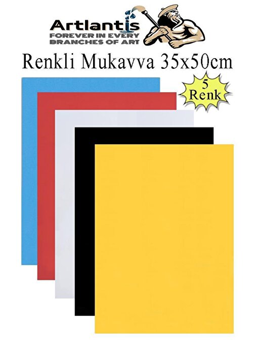 Renkli Mukavva 5 Renk 35x50 cm 1 Paket Sert Renkli Karton 1.0 mm Okul Okul Öncesi Anasınıfı Hobi Etkinlik