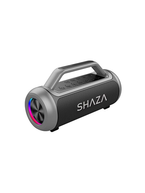 Shaza 80W Kablosuz Çift Mikrofon Dahili DSP RGB Ledli Bluetooth Hoparlör SS4503/GR