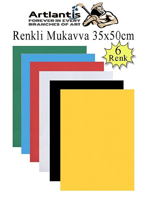 Renkli Mukavva 6 Renk 35x50 cm 1 Paket Sert Renkli Karton 1.0 mm Okul Okul Öncesi Anasınıfı Hobi Etkinlik