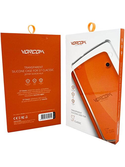 Vorcom S7 Classic 7 İnç Tablet Kılıfı Şeffaf Dayanıklı Silikon