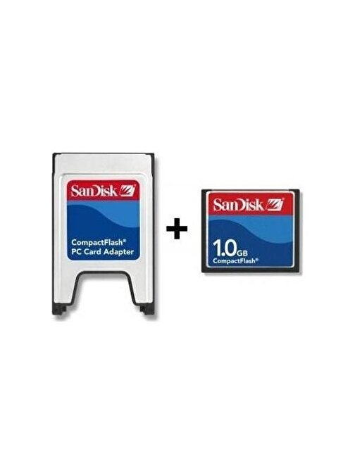 Sandisk 1 Gb Compact Flash Hafıza Kartı + Pcmcıa Kart Okuyucu