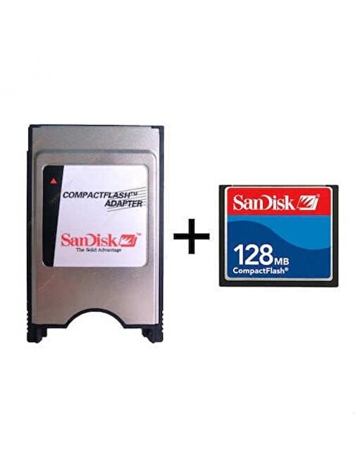 Sandisk 128 Mb Compact Flash Hafıza Kartı+Compact Flash Adatör