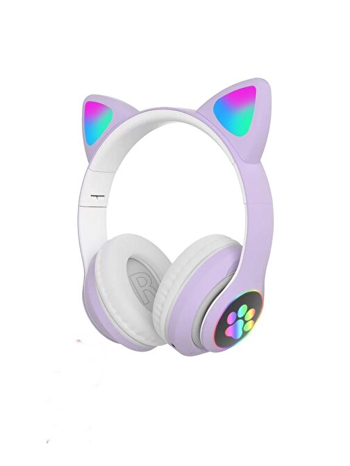  Torima STN-28 Mor Kedi Kulak Üstü Kablosuz Bluetooth Kulaklık