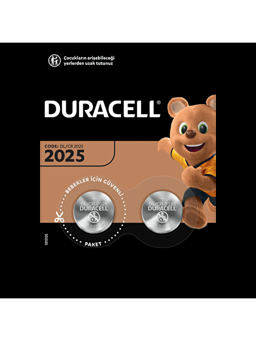 DURACELL CR2025 LITHIUM 3V PİL 2Lİ