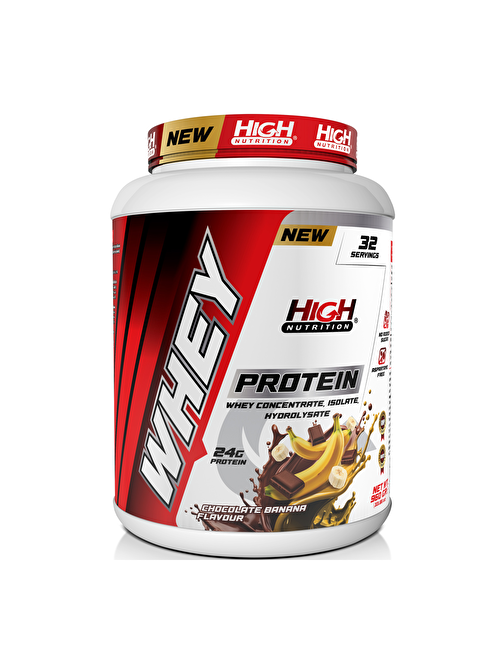 High Nutrition Whey Protein 960 gr Çikolata Muz Aromalı Protein Tozu 24 gram Protein 32 Servis 