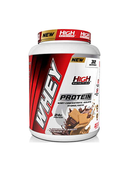 High Nutrition Whey Protein 960 gr Çikolata Bisküvi Aromalı Protein Tozu 24 gram Protein 32 Servis 