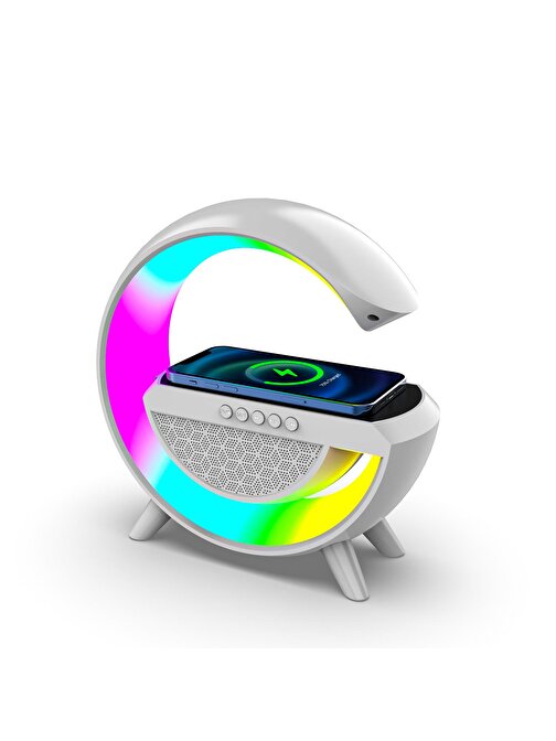 ScHitec G Bluetooth Hoparlörlü Kablosuz Şarj Özellikli Masa ve Gece Lambası