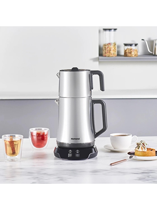 Homend Royaltea Elegant 1776H Parlak Inox Çay Makinesi