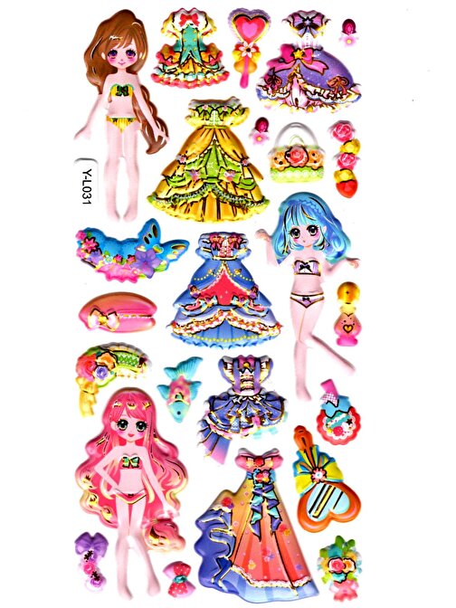 Sticker Kabartmalı Stiker Defter, Planlayıcı Etiket (limyl-031)-17x9cm- Renkli Model Giydirme