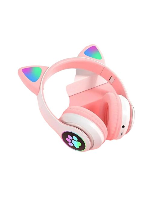  Torima Pembe Kedi Kulak Üstü Kablosuz Bluetooth Kulaklık Stn-28