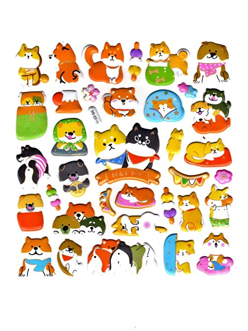Sticker Kabartmalı Stiker Defter, Planlayıcı Etiket (Syd231-11)-20x18cm- Sevimli Kediler