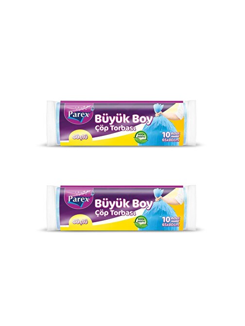 Parex Güçlü Büyük Boy Çöp Torbası Mavi 65 x 80 Cm 2 Paket