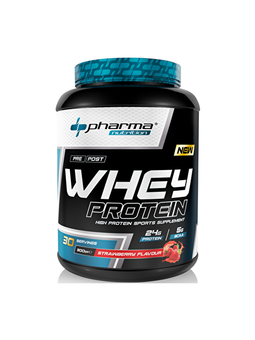 Pharma Nutrition Whey Protein 900 gr Çilek Aromalı Protein Tozu 24 gram Protein 30 Servis 