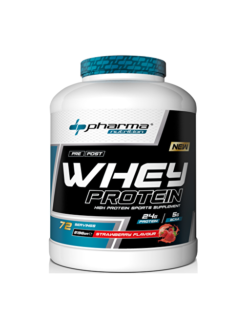 Pharma Nutrition Whey Protein 2196 gr Çilek Aromalı Protein Tozu 24 gram Protein 72 Servis 