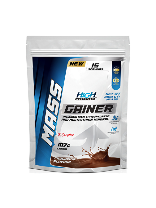 High Nutrition Mass Gainer 1800 Gr Çikolata Aromalı Kilo Almaya Yardımcı Hacim Kütle Kas Karbonhidrat Tozu