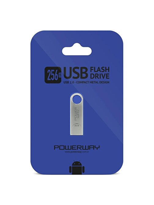 POWERWAY 256 GB METAL USB 2.0 FLASH BELLEK