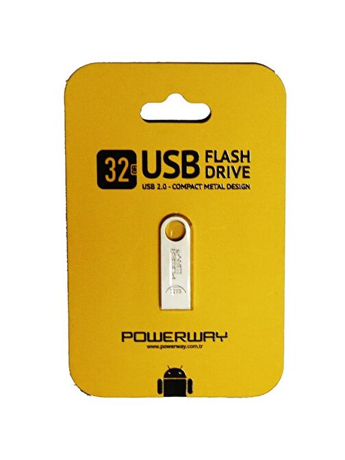 POWERWAY 32 GB METAL USB 2.0 FLASH BELLEK