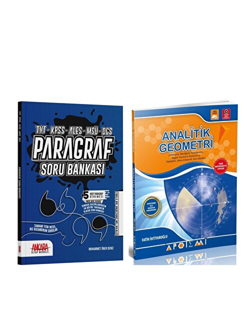 Apotemi Analitik Geometri ve Ankara Kitap Merkezi Paragraf Soru Bankası Seti 2 Kitap