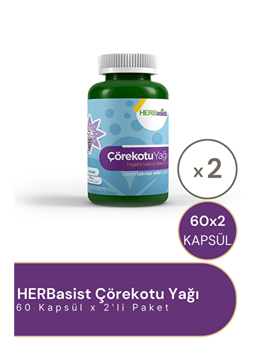 HERBassist Çörekotu Yağı 60 Kapsül 2'li Paket