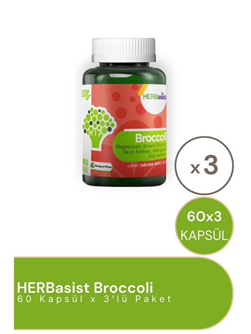 HERBassist Broccoli 60 Kapsül 3'lü Paket