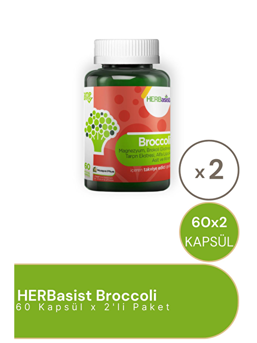 HERBassist Broccoli 60 Kapsül 2'li Paket 