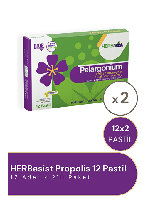 HERBasist Pelargonium 12 Pastil 2'li Paket