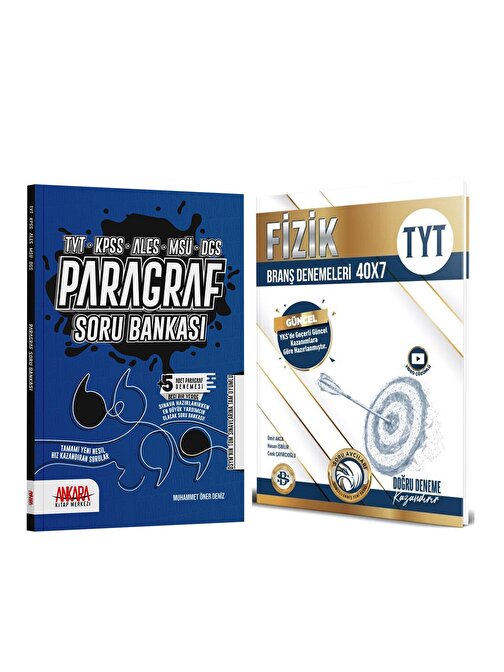 Bilgi Sarmal TYT Fizik Deneme ve Ankara Kitap Merkezi Paragraf Soru Bankası Seti 2 Kitap